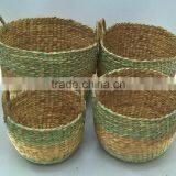 Natural and Green Water Hyacinth Basket 2016