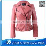 Custom Rings Motorcycle Leather Jacket for Women