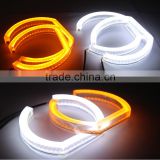 Dual Color Yellow White LED Angel Eyes halo rings for BMW E92 coupe E90 sedan F30 F35 DRL daytime running with turn signal light
