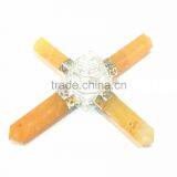 Wholesale Of Chakra Energy Generator : Yellow Aventurine Shreeyantra 4 Point Energy Generator Tool