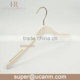 white ashtree wood hanger with anti-slip strip rubber