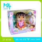 ZT8739 hot sell half body Dora princess+hair washer machine +cosmetics