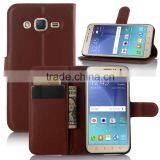 Hot Selling Ultra Thin Lichee PU Leather Case Wallet Folio Flip Cover for Samsung GALAXY J3 thumbnail-1