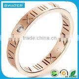 Wholesale New Fashion Jewelry Stainless Steel Rose Gold Ring With Letter Design thumbnail-1