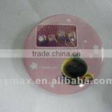 Beatiful Pink Round Tin Badge thumbnail-1