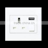 Hot Sales Dual USB Charging Wall Outlet UK Socket Creative With Mobile Phone Bracket 2.1 A British Gauge Socket Panel thumbnail-3