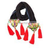 China Embroidery Silke Shawls Ladiese Scarves Chiffon Hijob Fashion With Tassel thumbnail-4