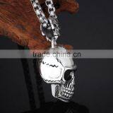 High Polish Stainless Steel Skull Head Design Tibetan Pendant thumbnail-2