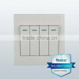 Pure White 4 Gang 2 Way Electric Wall Switch