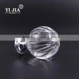 Brass Clear Chrome Plate Pumpkin Shape Glass Pulls and Knobs thumbnail-3