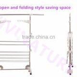 2017 Hot Sale Portable Clothes Drying Rack With 3 Layers and 6 Wheels Design for Adjustable Bar thumbnail-3