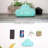 Ultra Mute Voice Control Snooze Bedside Clock Clouds Shape Alarm Clock Led Digital Calendar Display Wall Clock thumbnail-5