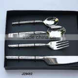 Hammered steel Cutlery set in mirror polish