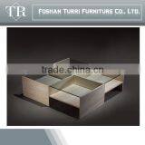 Modern Design Travertine Base Glass Top TV Cabinet thumbnail-2
