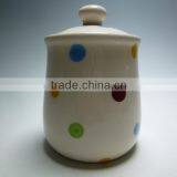 Color Wave Point Ceramic Sealeed Jar/Ceramic Condiment Jar/Chicken Ceramic Storage Jar thumbnail-1