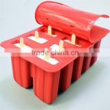 large 10 cavity ice cream silicone mold with wooden sticks