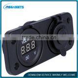12V Dual Car Socket USB Adapter Charger With Digital Voltmeter thumbnail-2
