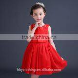 Kids Girls Flower Dress Sleeveless Birthday Party Dresses Children Fancy Princess Beads Dress thumbnail-2