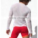 Custom Mens Tops Tee T Shirt Transparent Mesh T-shirt Long Sleeve Undershirt Quick Dry GYM Sport Singlet Clothing ( Not Include thumbnail-6