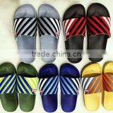 Mens PU Rainbow Stripe Slipper Comfortable Summer Shoes for Man Stock thumbnail-1