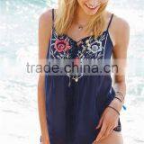 2015 New Fashion Summer Floral Embroidered Cami Crop Top Vest thumbnail-1