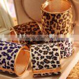 Plush Leather Exaggerated Leopard Zebra Wide Bracelet thumbnail-1