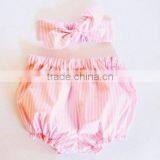 Light Yellow Floral Baby Bloomers Girl Fashionable Underwear Match Headband thumbnail-4