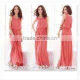 Hot Sale Summer Women Bohemian Beach Dress, Women Chiffon Silk Maxi Dress ,sleeveless Plus Size Dress thumbnail-6
