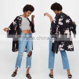 VARIOUS COLORS Floral Print Ladies Elegant Long Sleeve Kimono thumbnail-6