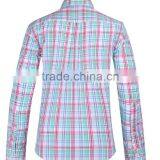 2017 New Plaids Men's Long Sleeve Button-down Slim Fit Shirt With Contrast Collar and Cuff thumbnail-3