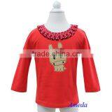 Red Polka Dots Collar Year of Horse Red Long Sleeves Top 1-7Y thumbnail-1