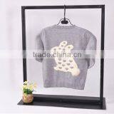 Wholesale Long Sleeve O Neck High Quality Knitting With Rabbit Pattern Girl Sweater Cardigan thumbnail-4