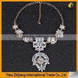 Latest Design Flower Shape China Factory Wholesale Crysal Diamond Stone Jewelry Pearl Necklace thumbnail-4