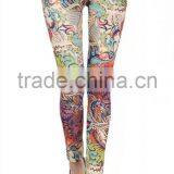 Sexy Cashew Flowers Milk Silk Printed Skinny High Elastic Leggings thumbnail-2