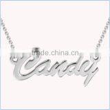 High Quality Stainless Steel Rose Gold Plated Diamond Inlay Name Necklace thumbnail-4