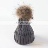 Wholesale Winter Acrylic Beanies Pompom Removeable Knitted Beanie Hat thumbnail-4