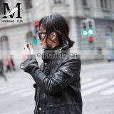 High Quality Popular Young Women Real Sheep Leather Garment Spring Ladies Long Black Coat thumbnail-2