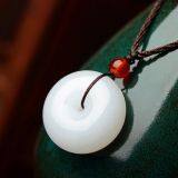 Diayam Natural Xinjiang Kunlun Jade Jade Buckle Jade Lovers Couple Jade Fall White Jade thumbnail-4