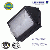 DLC Premium LED Wall Pack Lights-Glass Refractor 90W, 200-480VAC