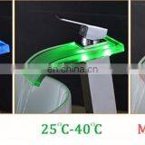Bathroom 3 Color Changing LED Basin Faucet Water Powered Single Handle Mixer Tap thumbnail-4