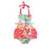 Boutique Infant Girl Flower Bodysuit Cute Floral Newborn Baby Ruffle Romper thumbnail-1