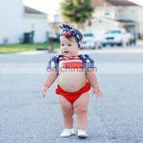 Infant Girl 3pcs Set July 4th Baby Tops+ Shorts +Headbands Outfit for 0-2T Independence Day thumbnail-2