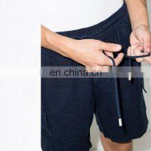 High Fashion Custom Logo Drawstring Denim Shorts for Men thumbnail-3