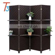 4 Panel Divider Sliding Wall Wooden Foldable Living Room Screen