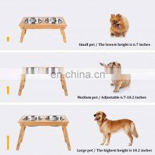 Elevated Adjustable Dog Bowl Pet Feeding Station With Stainless Steel Bowls Raised Dog Bowl for Dogs thumbnail-4