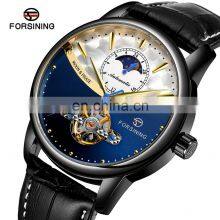 Forsining 339 Moon Phase Man Watches Chronograph Luxury Tourbillon Automatic Mechanical Watched Luxury