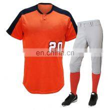 Superior Quality Custom Logo Brand Fabric v Neck Baseball Uniform Jersey Short Sets 3/4 Blank Baseball t Shirts for Men thumbnail-1