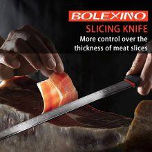 HAM MUTTON SAUSAGE BACON SLICERS CHINA SLICING KNIFE SERRATED Salmone Flutes Edge CHINO CUCHILLO JAMONERO thumbnail-3
