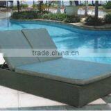 Patio Black Recliner Chair Outdoor Furniture Beach Rattan Sun Lounger With Arm thumbnail-3