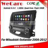 Wecaro 8" Android 4.4.4 car multimedia system double din car dvd gps player for mitsubishi outlander WIFI 3G tv tuner 2006-2012